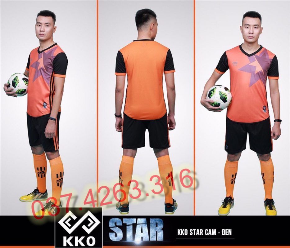 đồ đá banh không logo star đẹp nhất 2020 màu cam