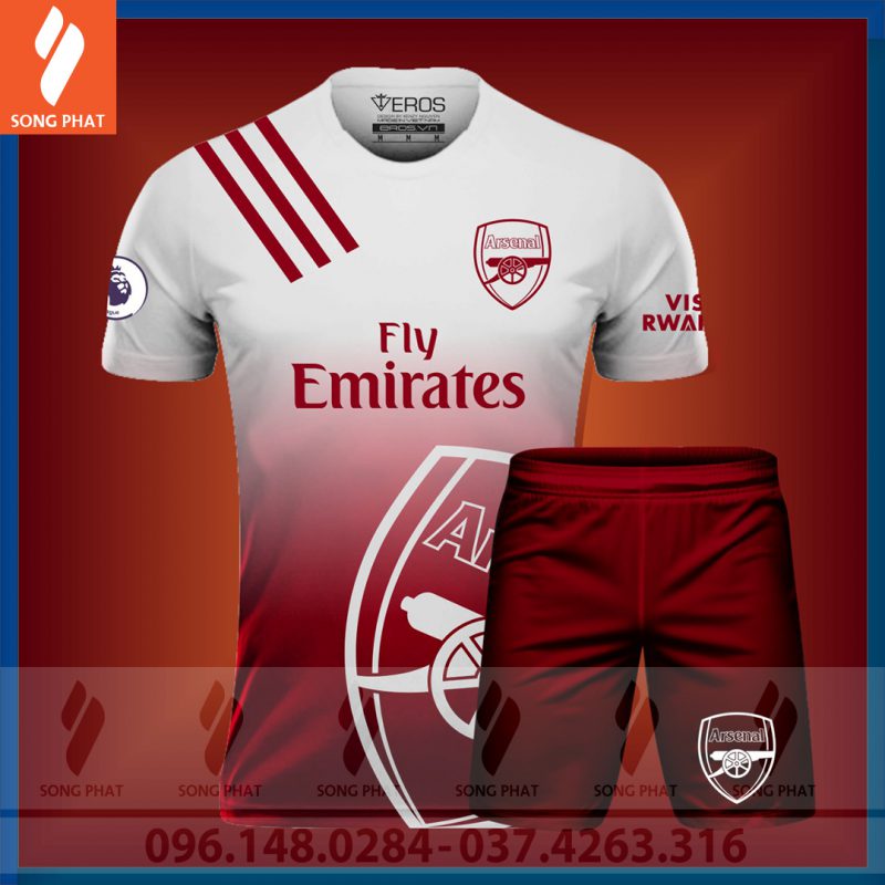 đồ đá banh clb arsenal đẹp nhất đỏ trắng