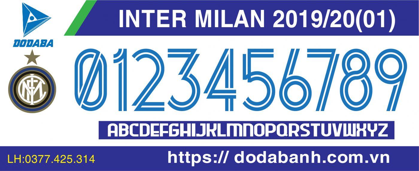 font số đá banh đẹp intermilan