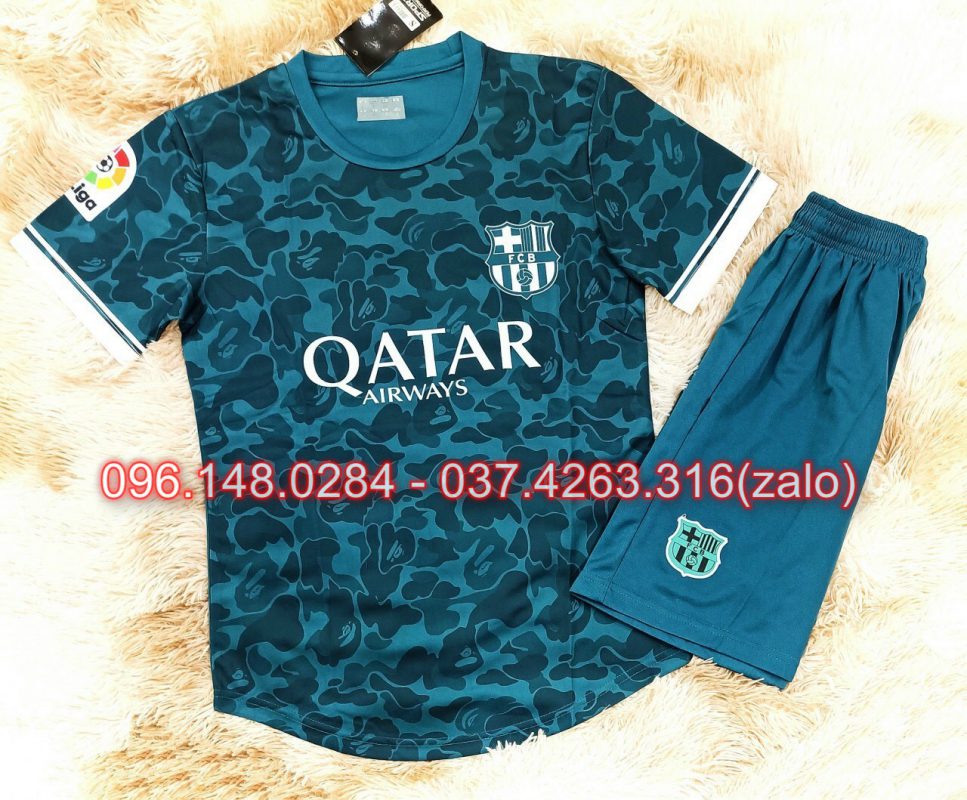 đồ áo đá banh clb barcelona mới xanh la