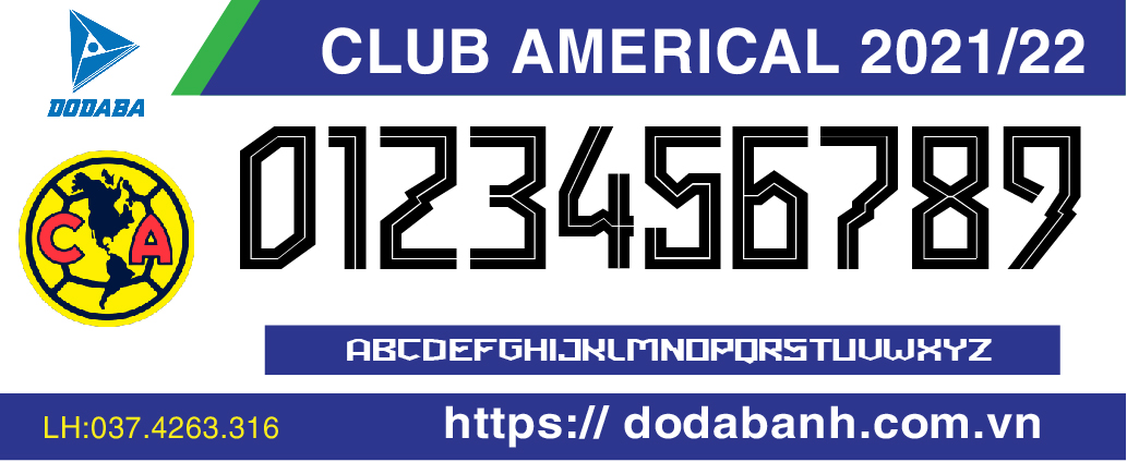 font số đá banh đẹp dodaba club americal