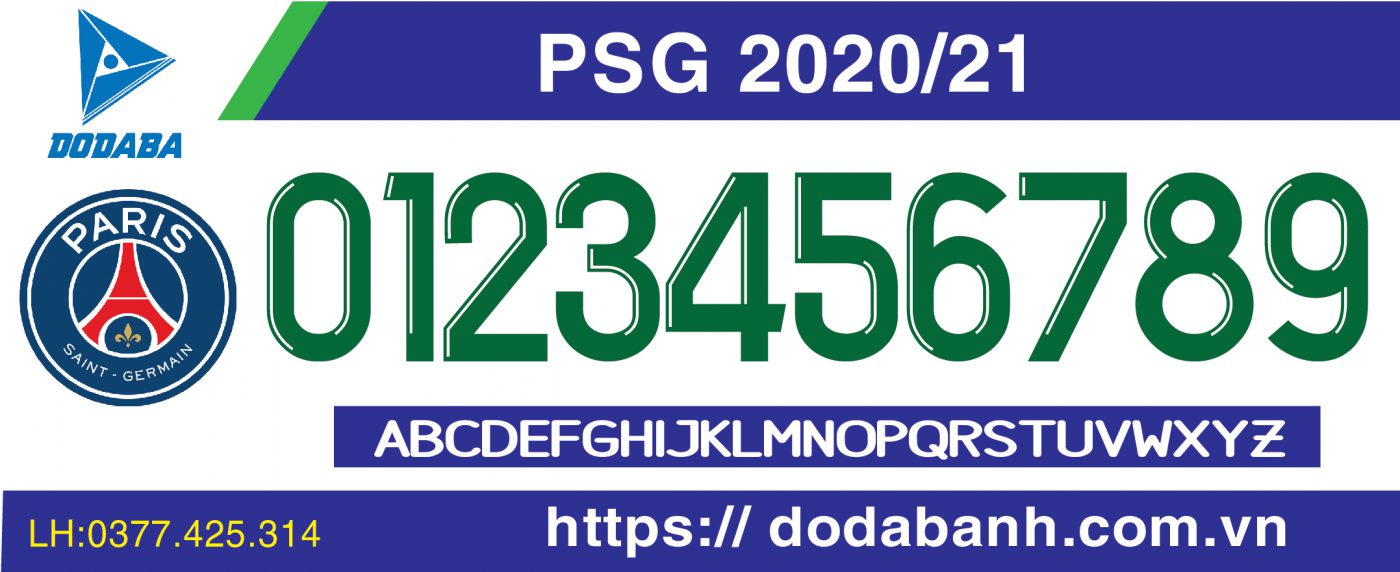 font số đá banh đẹp PSG