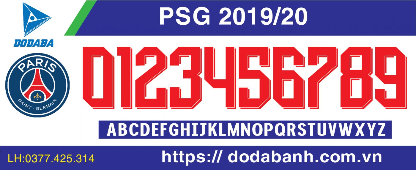font số đá banh đẹp americal mới psg