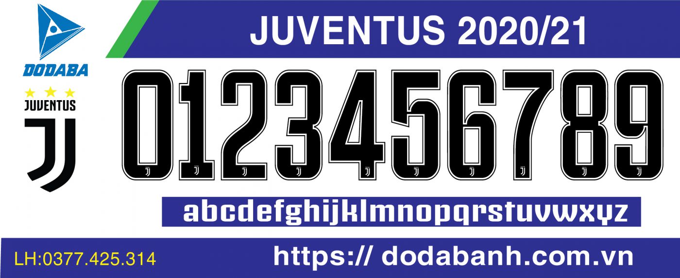 font số juvetus 2024-2025