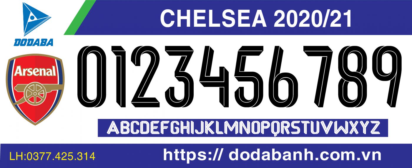 font số đá banh đẹp arsenal