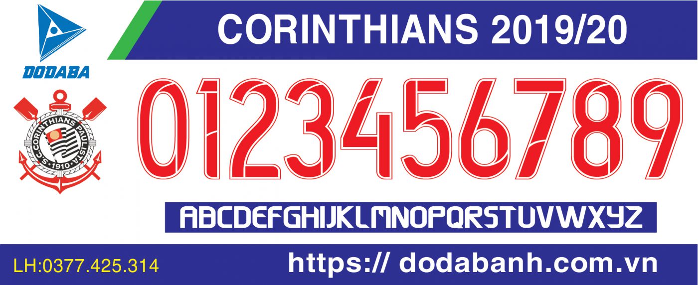 font số đá banh đẹp corin thians