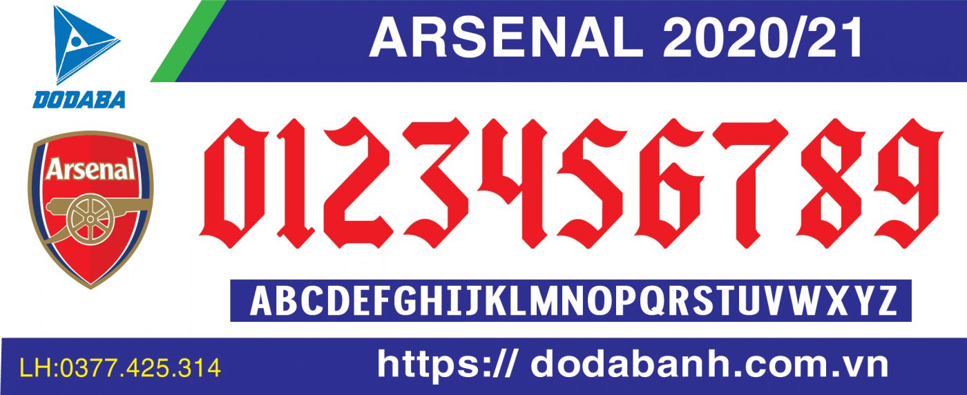 font số arsenal 2024-2025