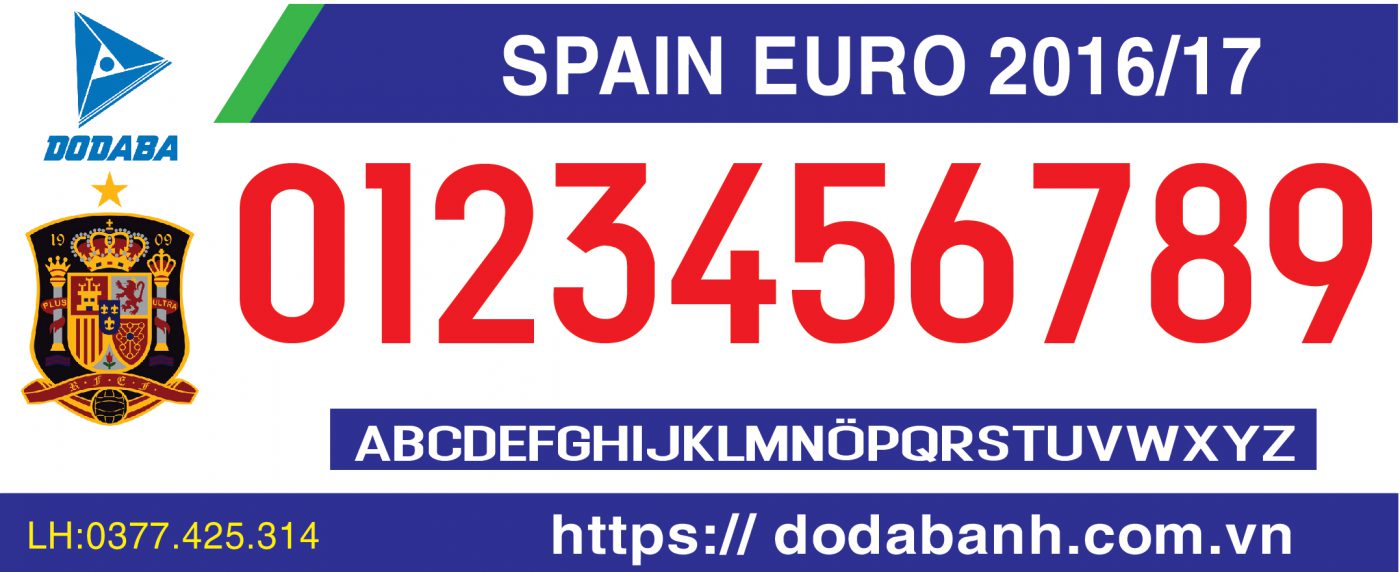 font số đá banh đẹp spain
