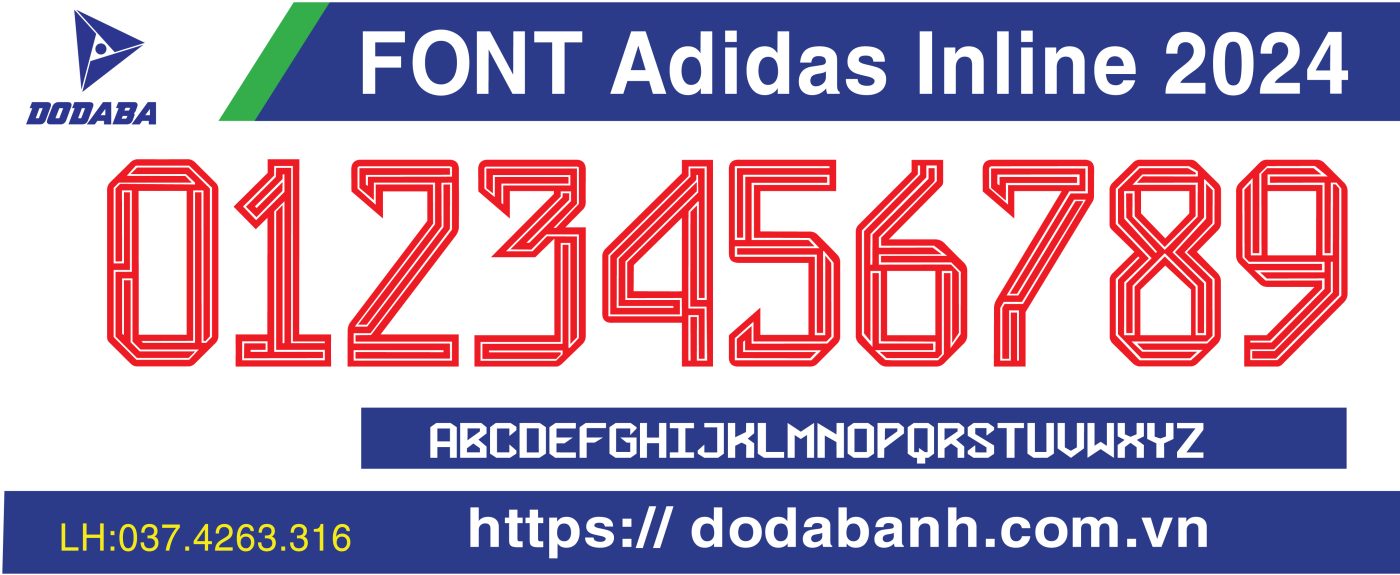 font số đá banh đẹp dodaba adidas