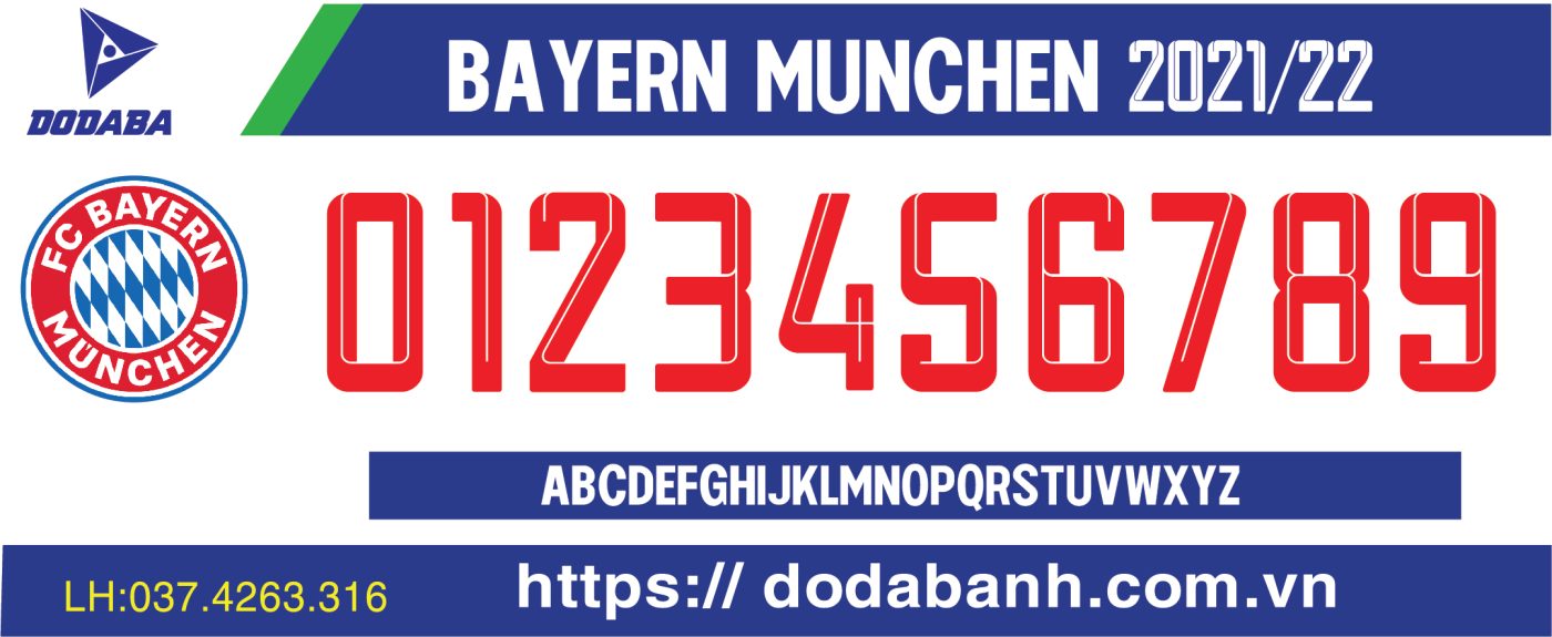 font số đá banh đẹp dodaba bayer munchen