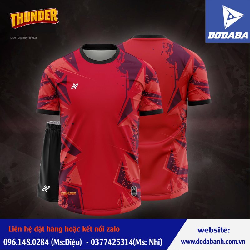 đồ đá banh không logo amac thunder đỏ