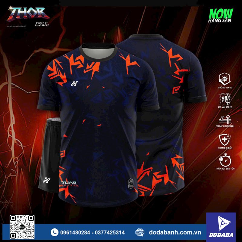 đồ đá banh amac đẹp thor xanh đen