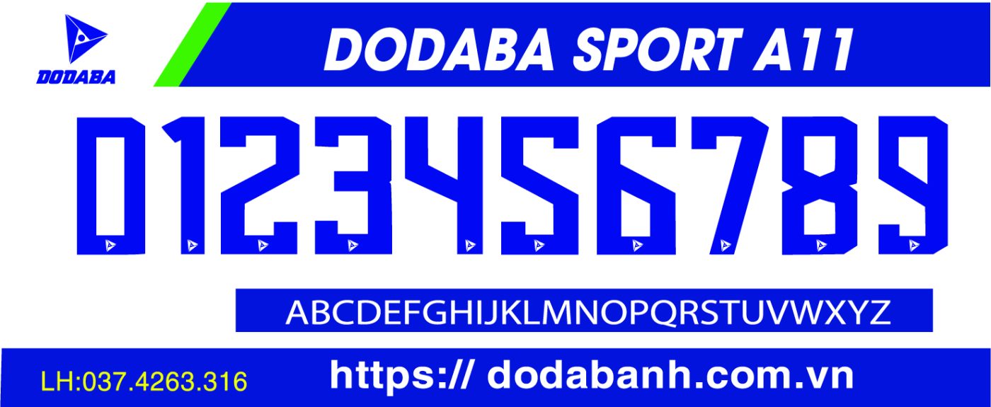 font số đá banh đẹp dodaba a11