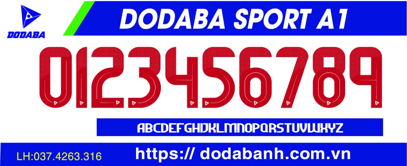 font số đá banh đẹp dodaba A1kk