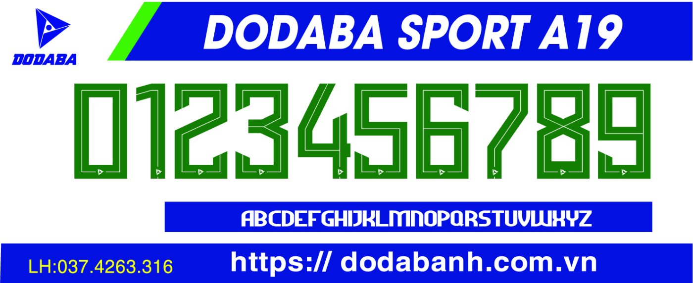 font số đá banh đẹp dodaba A19d