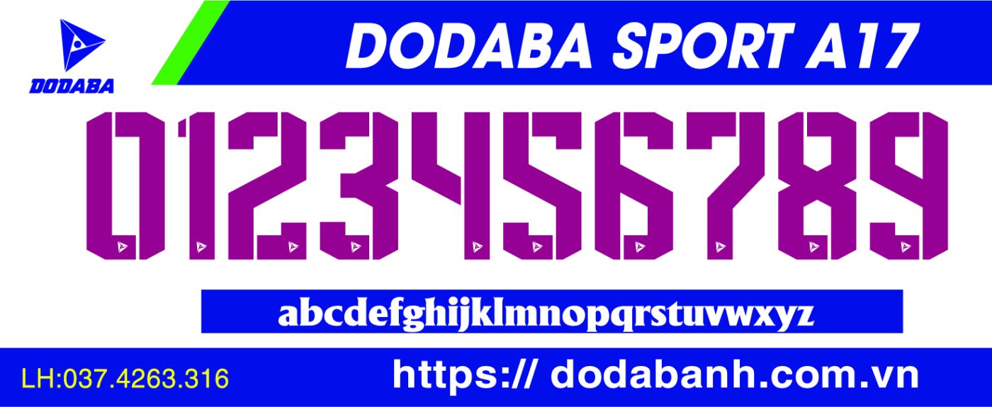 font số đá banh đẹp dodaba A17j