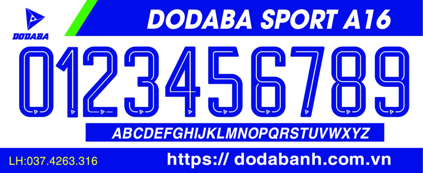font số đá banh đẹp dodaba A16c