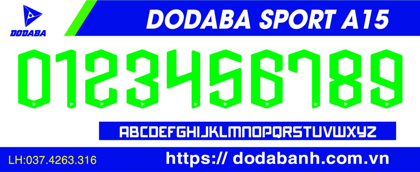 font số đá banh đẹp dodaba A14l