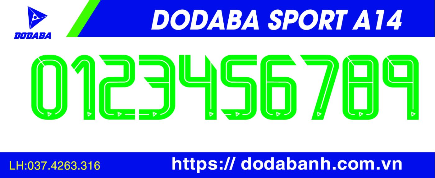 font số đá banh đẹp dodaba A14i