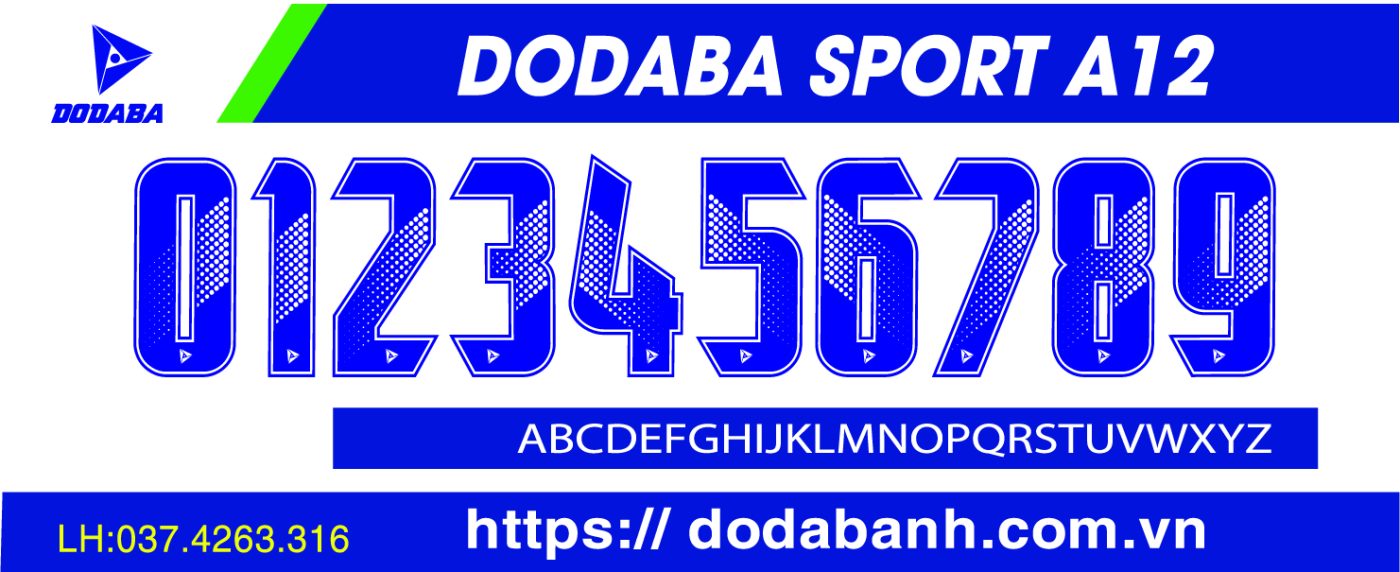 font số đá banh đẹp dodaba A12j