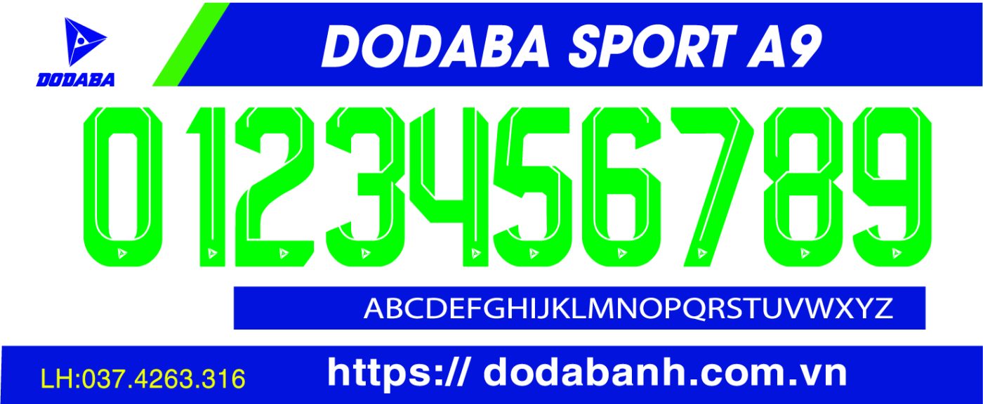 font số đá banh đẹp dodaba A9k