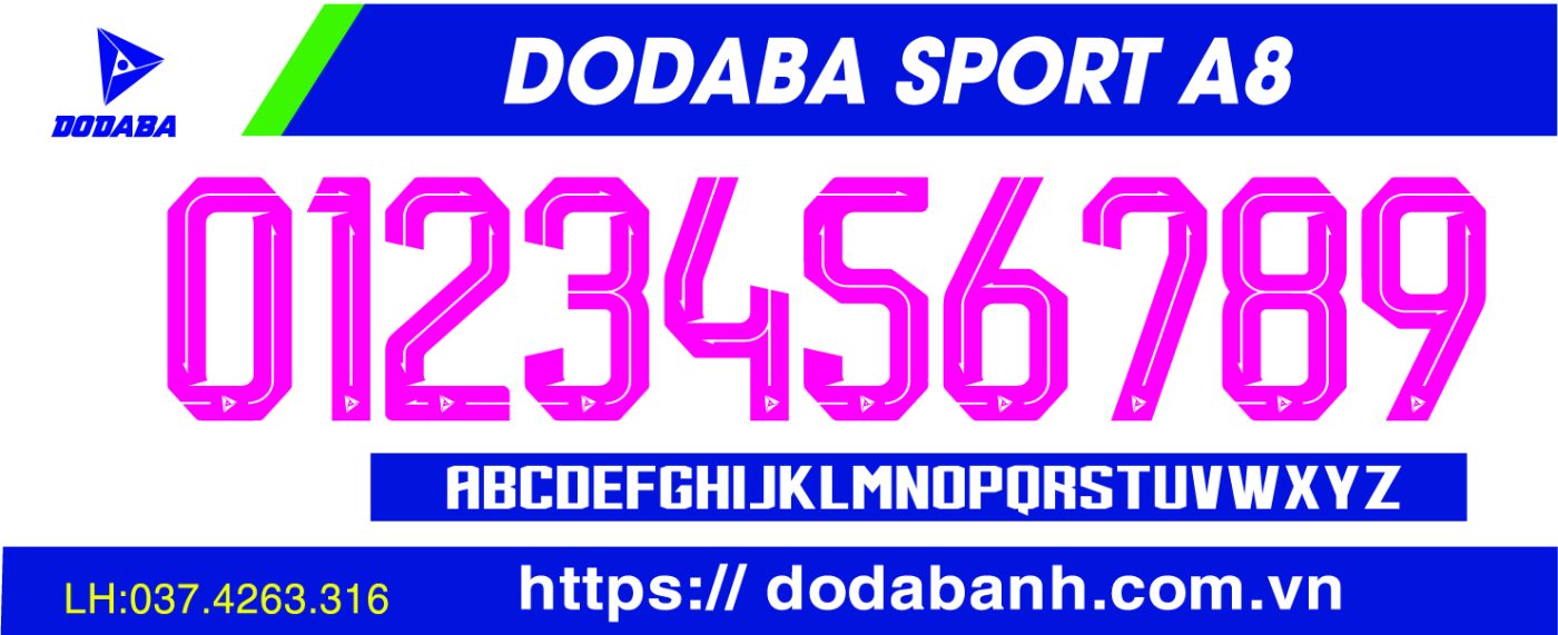font số đá banh đẹp dodaba A866