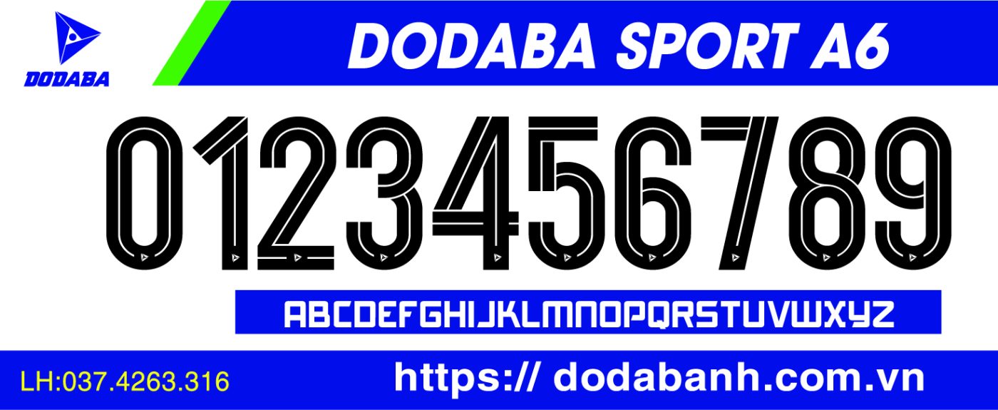 font số đá banh đẹp dodaba A6i