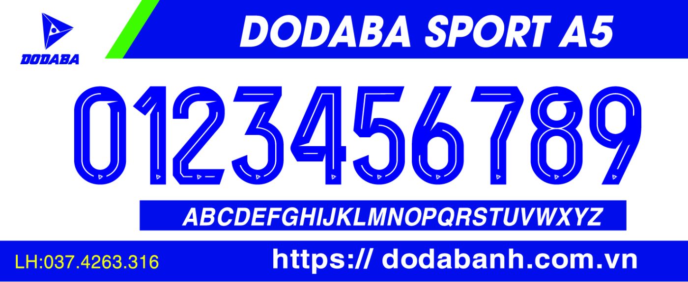 font số đá banh đẹp dodaba A5l