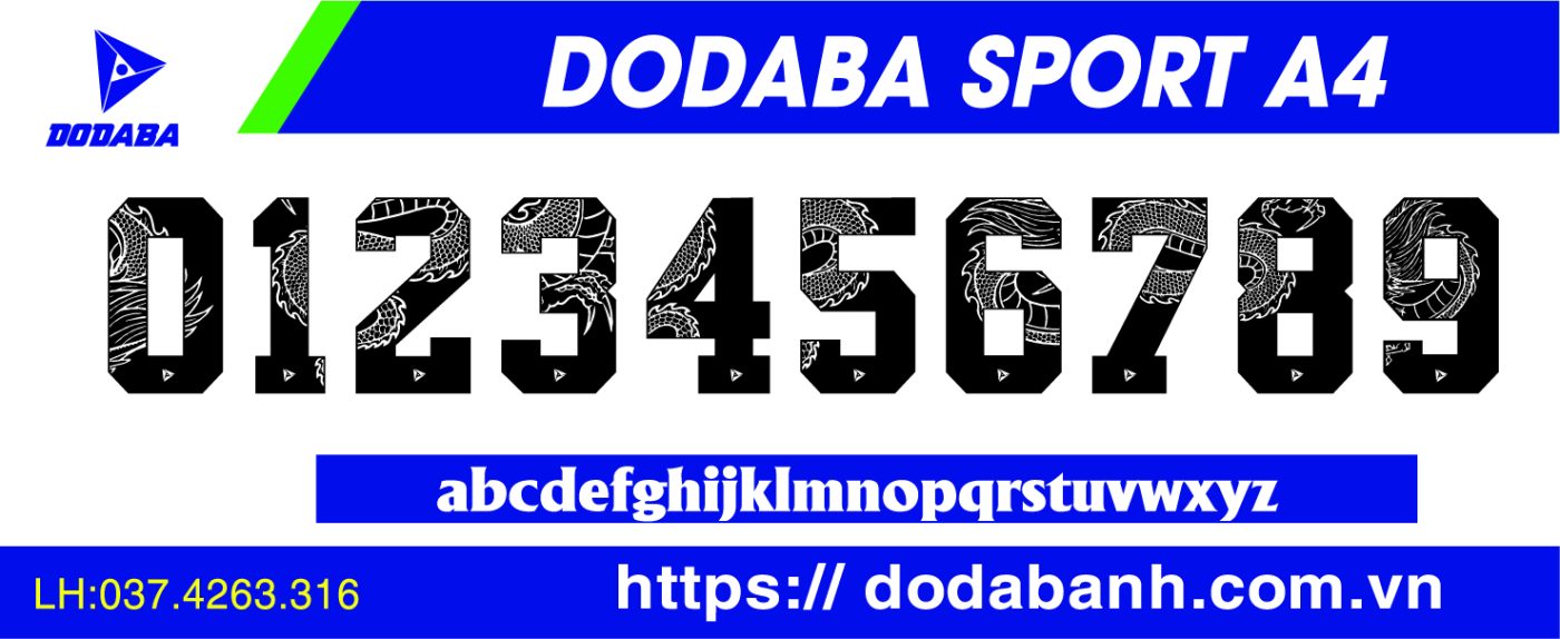 font số đá banh đẹp dodaba A4f