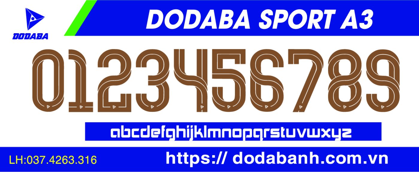 font số đá banh đẹp dodaba A35