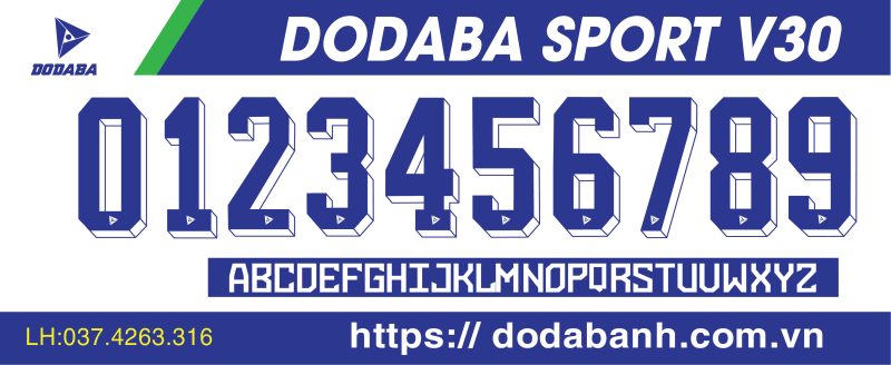 font số đá banh dodaba đẹp