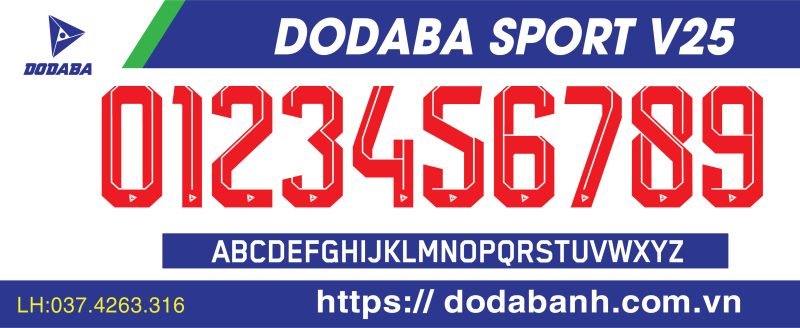 font số đá banh dodaba V125
