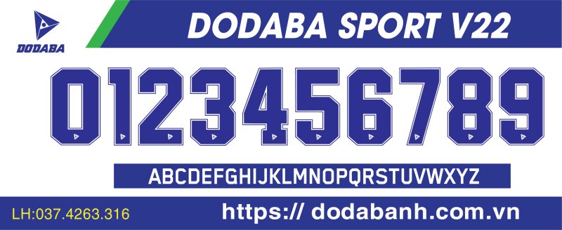 font số đá banh dodaba V22