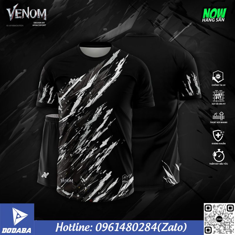 đồ đá banh đẹp venom amac màu đen5