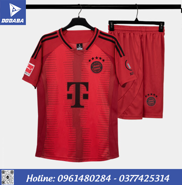 đồ đá banh bayern munich màu đỏ mặt trước 3