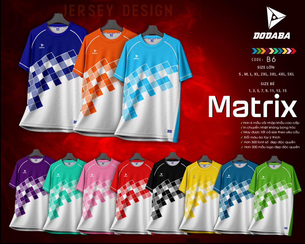 đồ đá banh thiết kế đẹp matrix dodaba