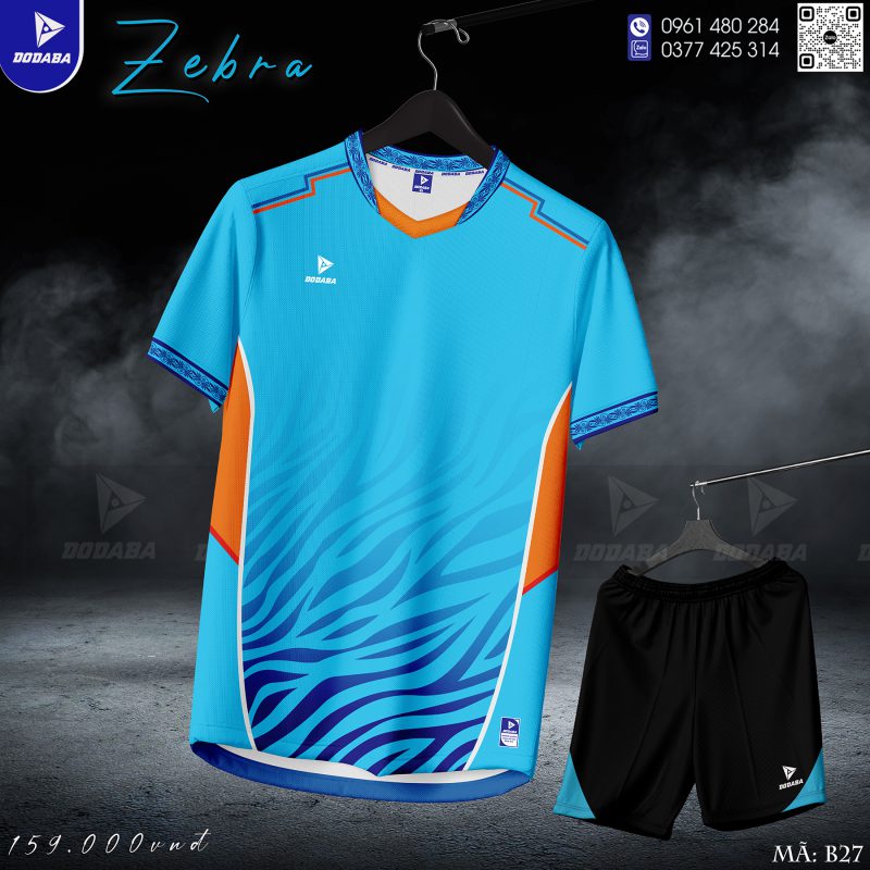 đồ đá banh thiết kế zebra xanh da4