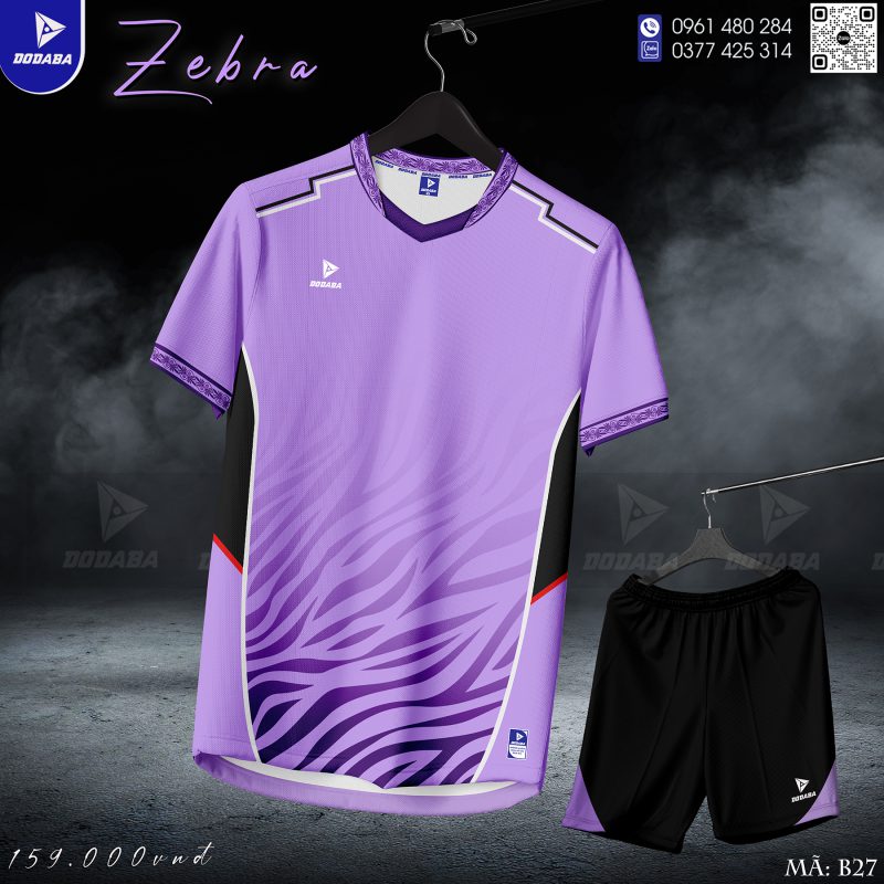 đồ đá banh thiết kế zebra tím 3