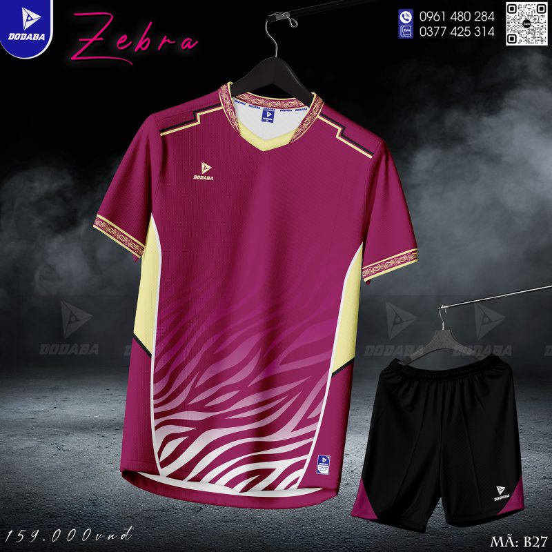 đồ đá banh thiết kế zebra hồng