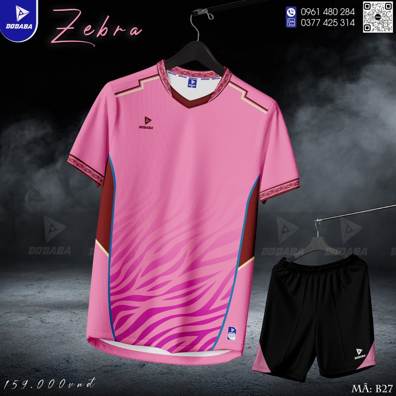 đồ đá banh thiết kế zebra hồng4