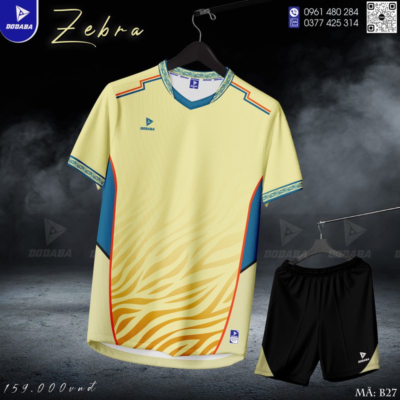 đồ đá banh thiết kế zebra kem5