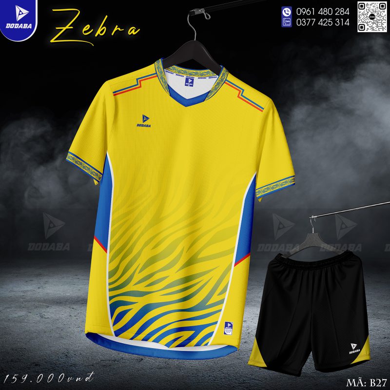 đồ đá banh thiết kế zebra vàng3
