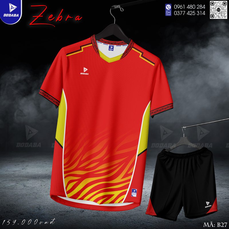 đồ đá banh thiết kế zebra đỏ3