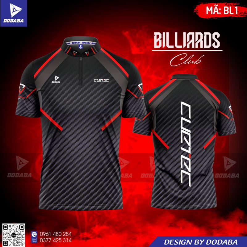 áo Billiards  màu đen bl1 dodaba