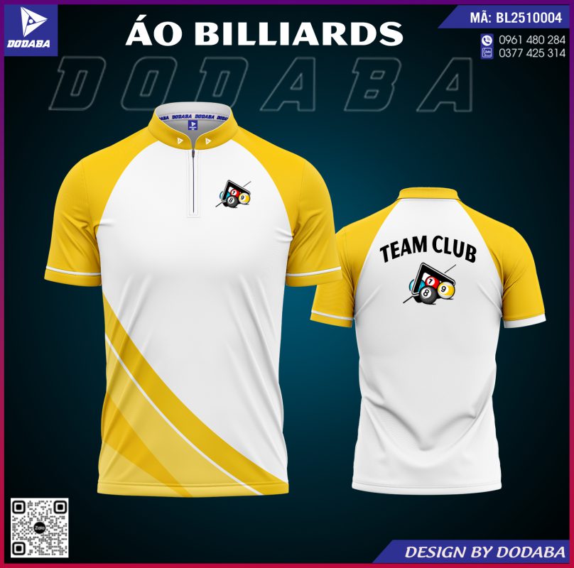 áo billiards thiết kế màu vàng