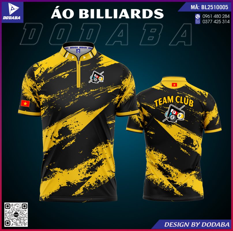 áo billiards thiết kế màu đen
