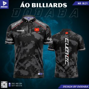 áo thiết kế billiards bl 21 màu đen