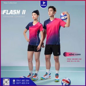 áo bóng chuyền thiết kế flash hồng