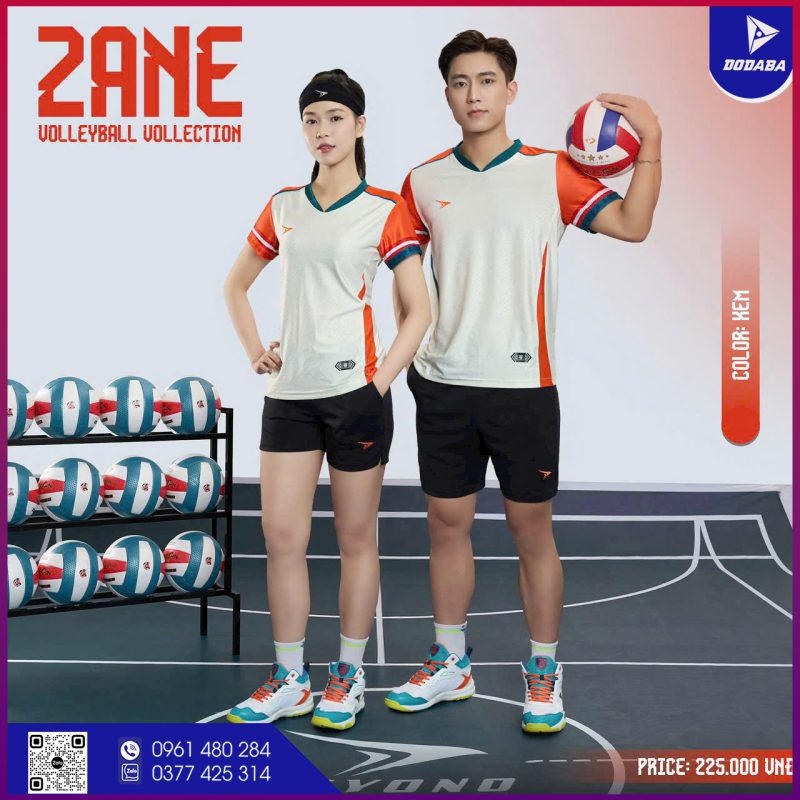 áo bóng chuyền thiết kế zane be