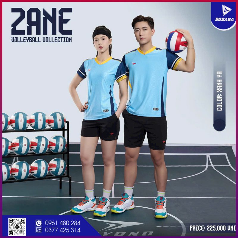 áo bóng chuyền đẹp zane xanh da4